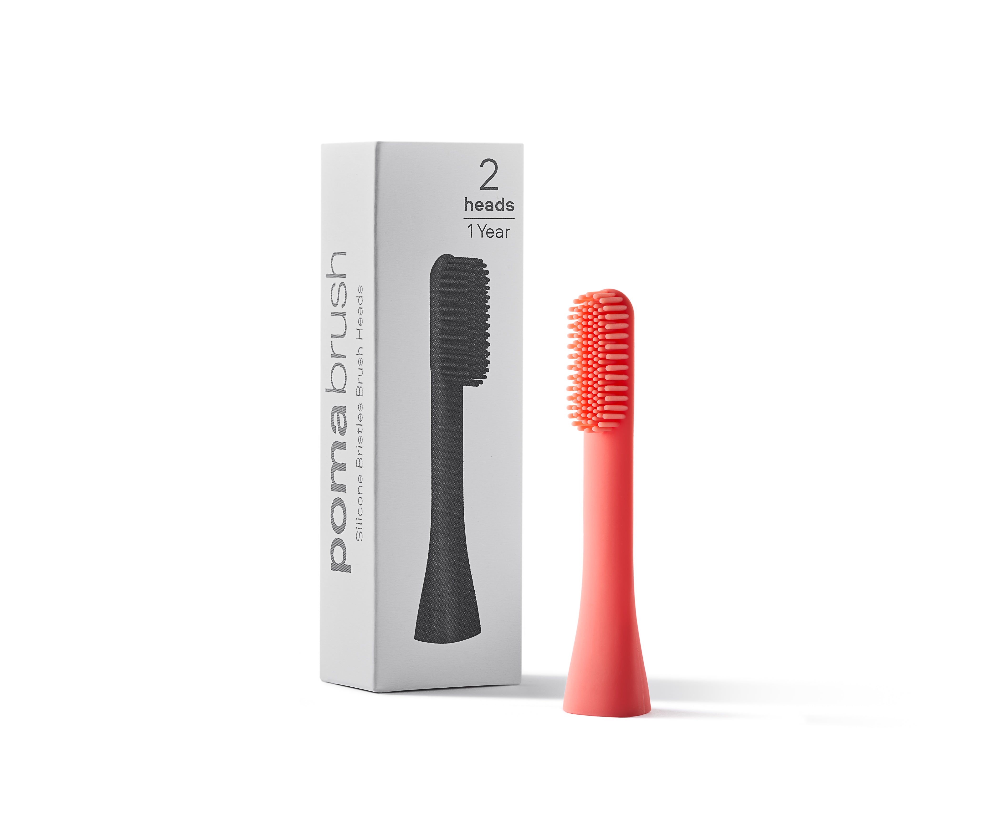 Pomabrush Model 1.0 - Pure Silicone Brush Heads - Ocean Coral (Pack of 2)