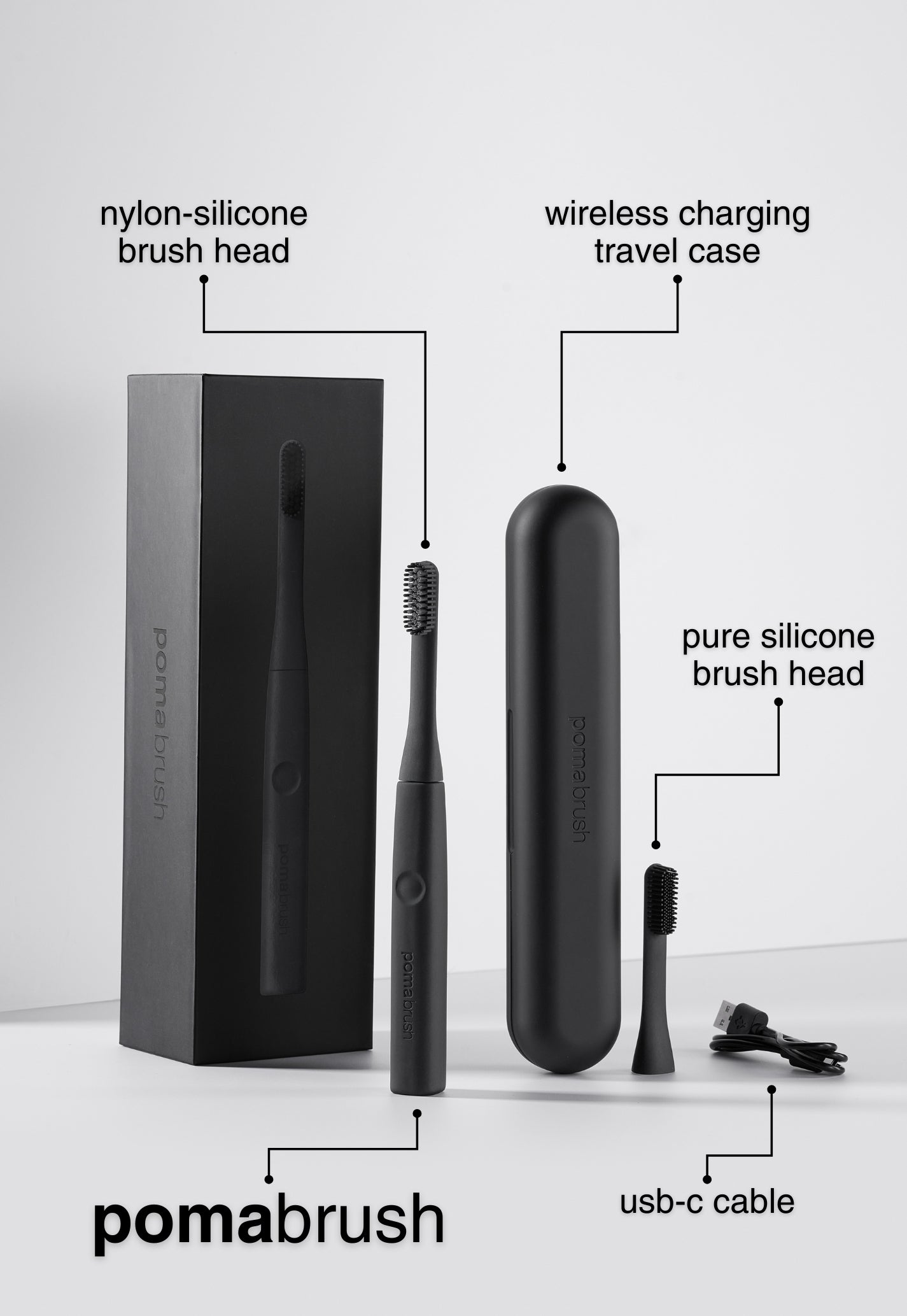 Pomabrush Model 1.0 - Sonic Toothbrush Set - Carbon